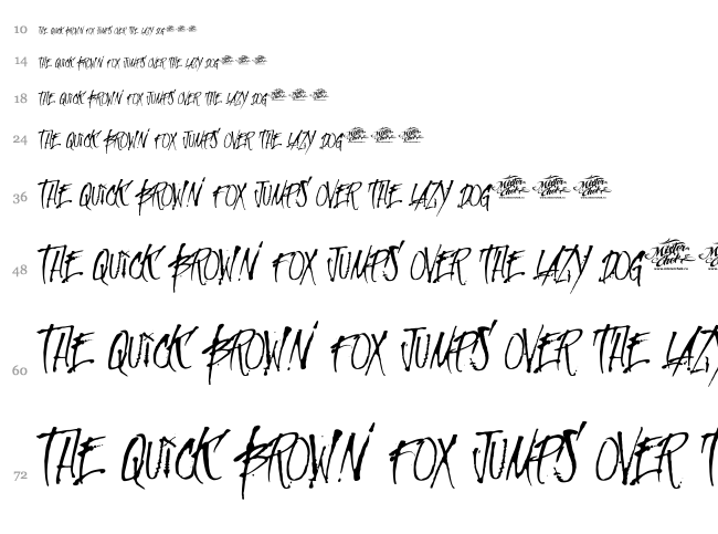 MCF Revolution Ink font waterfall